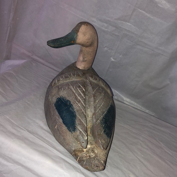 Antique duck decoy 14” long blue winged teal or mallard life sized circa 1949 - Picture 3 of 11